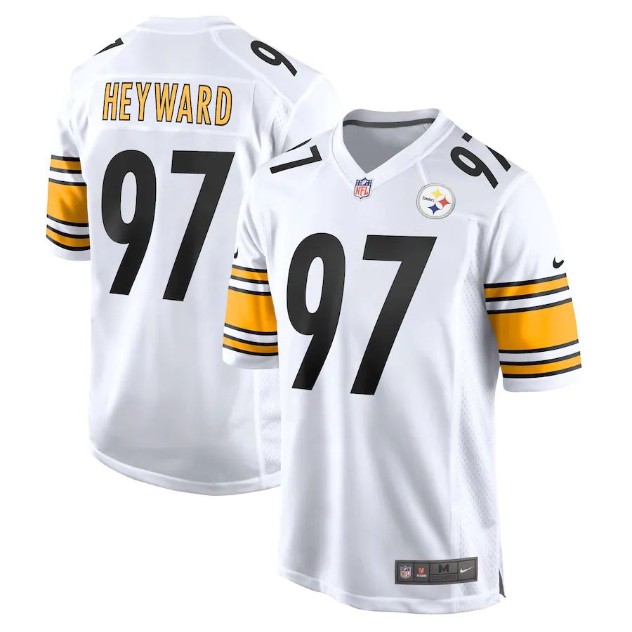 Men Pittsburgh Steelers #97 Cameron Heyward Nike White Game Team NFL Jersey